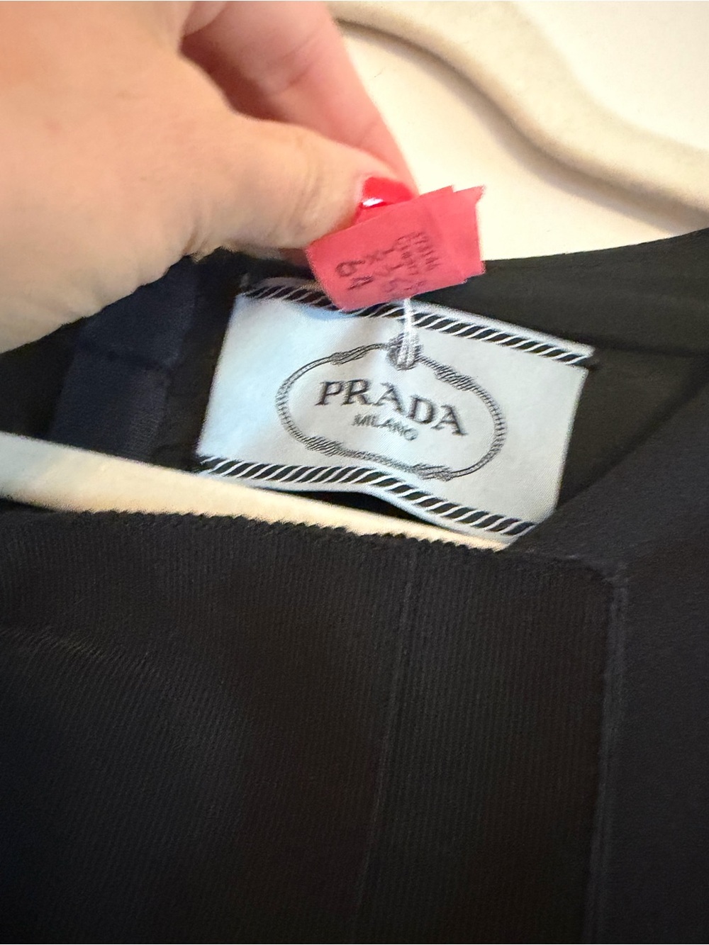 Vintage Prada Black Sleeveless Belted Midi Dress with Bow - Picture 4 of 8